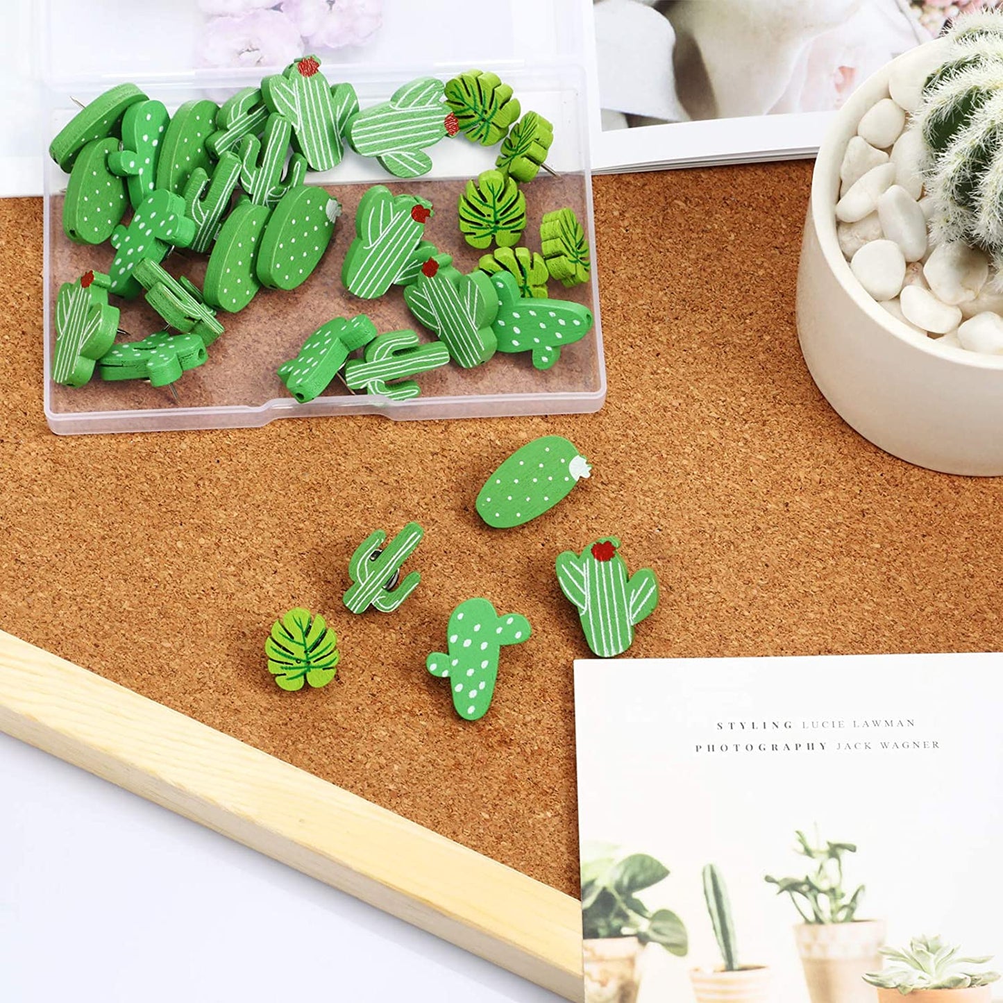 30pcs Cactus Shaped Thumbtacks