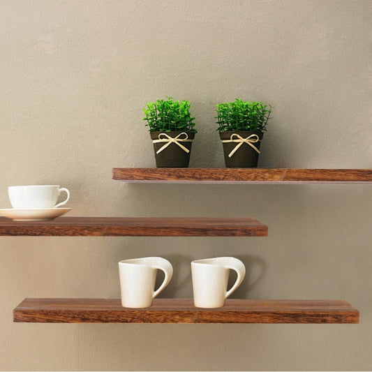 Floating Rustic Wood Shelves