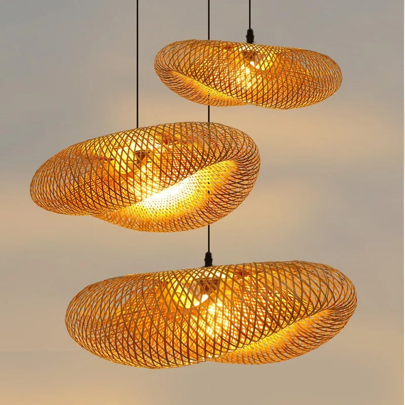 Hand-woven Bamboo Pendant Light Fixture