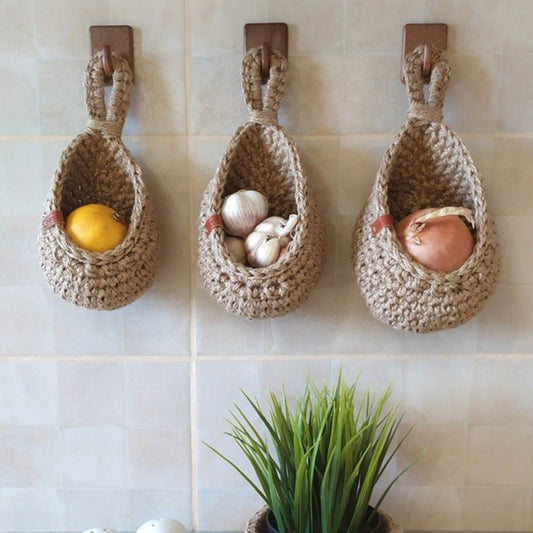 Handwoven Teardrop Wall Hanging Basket