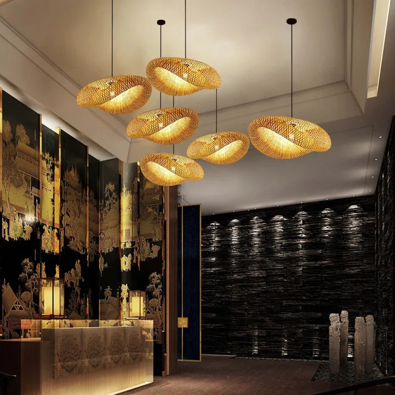 Hand-woven Bamboo Pendant Light Fixture