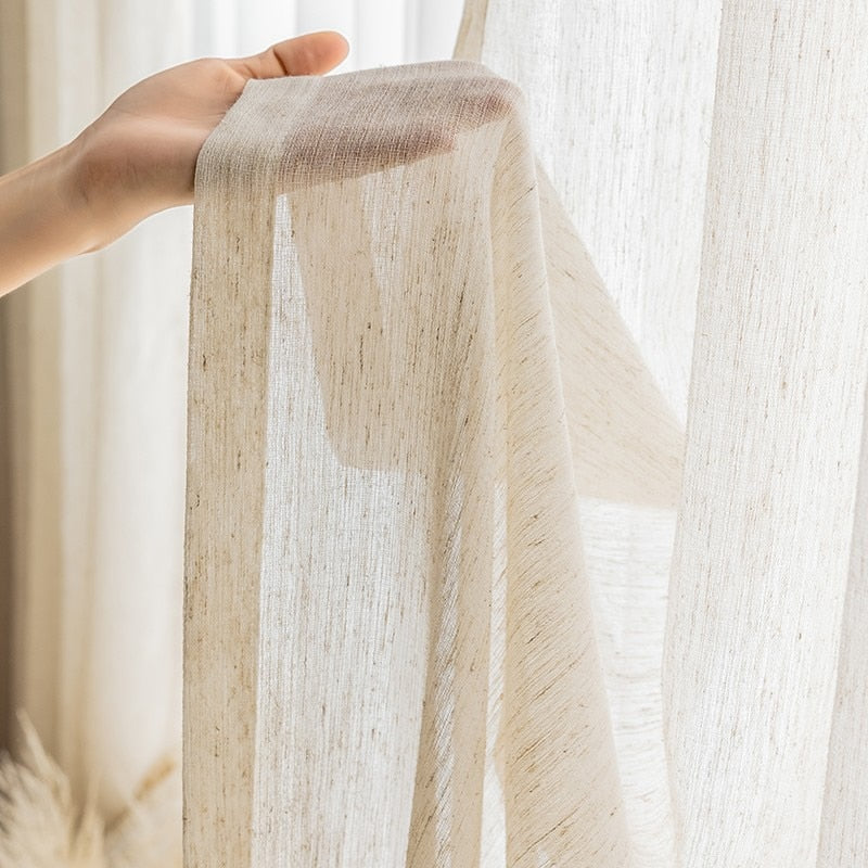 Cream Flax Linen Curtains