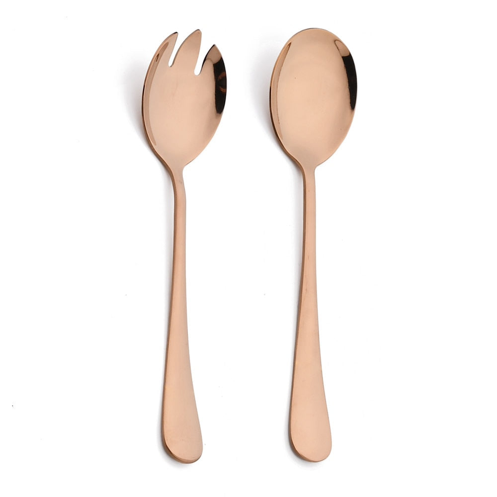 2Pcs Black Serving Utensils