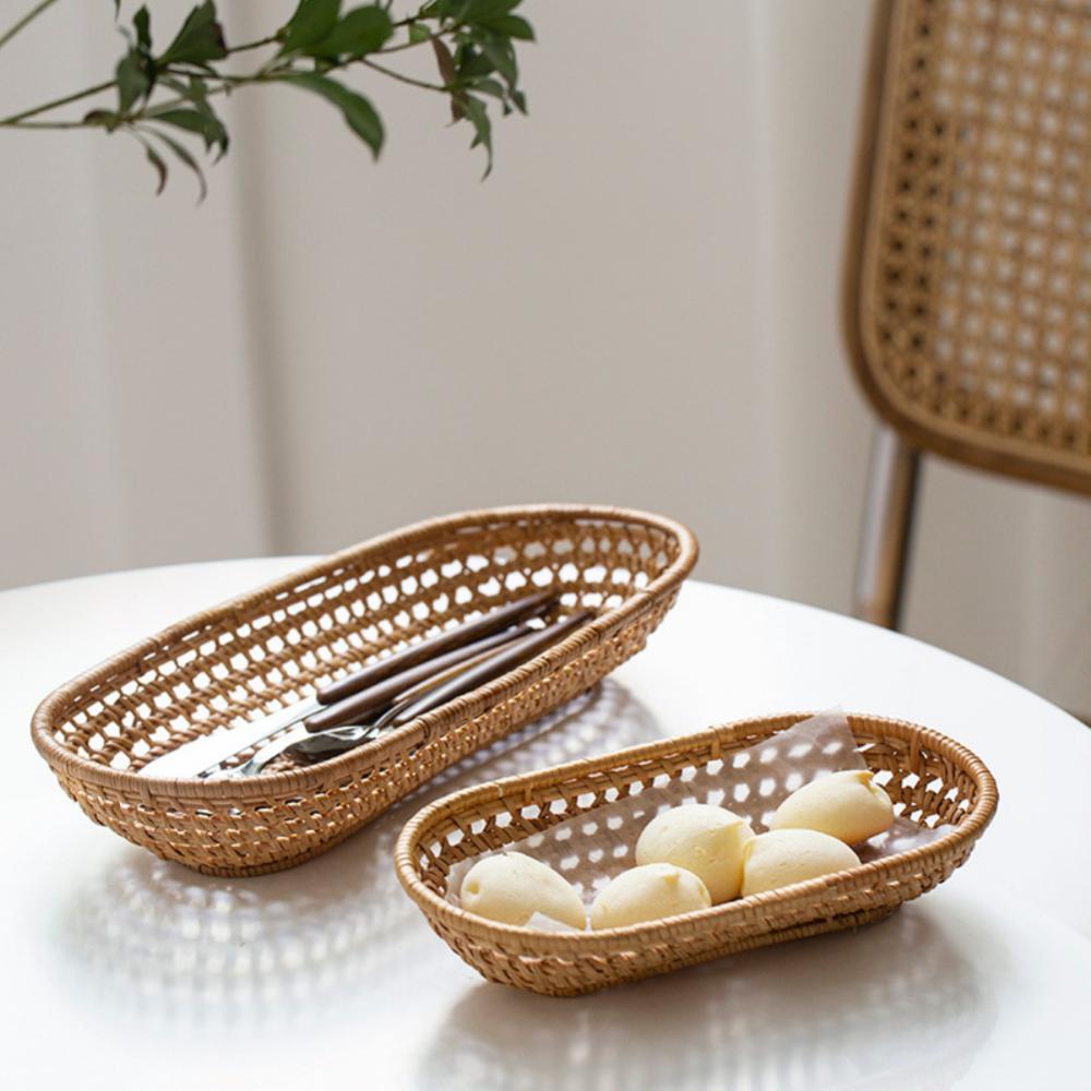 Oval Rattan Woven Storage Basket