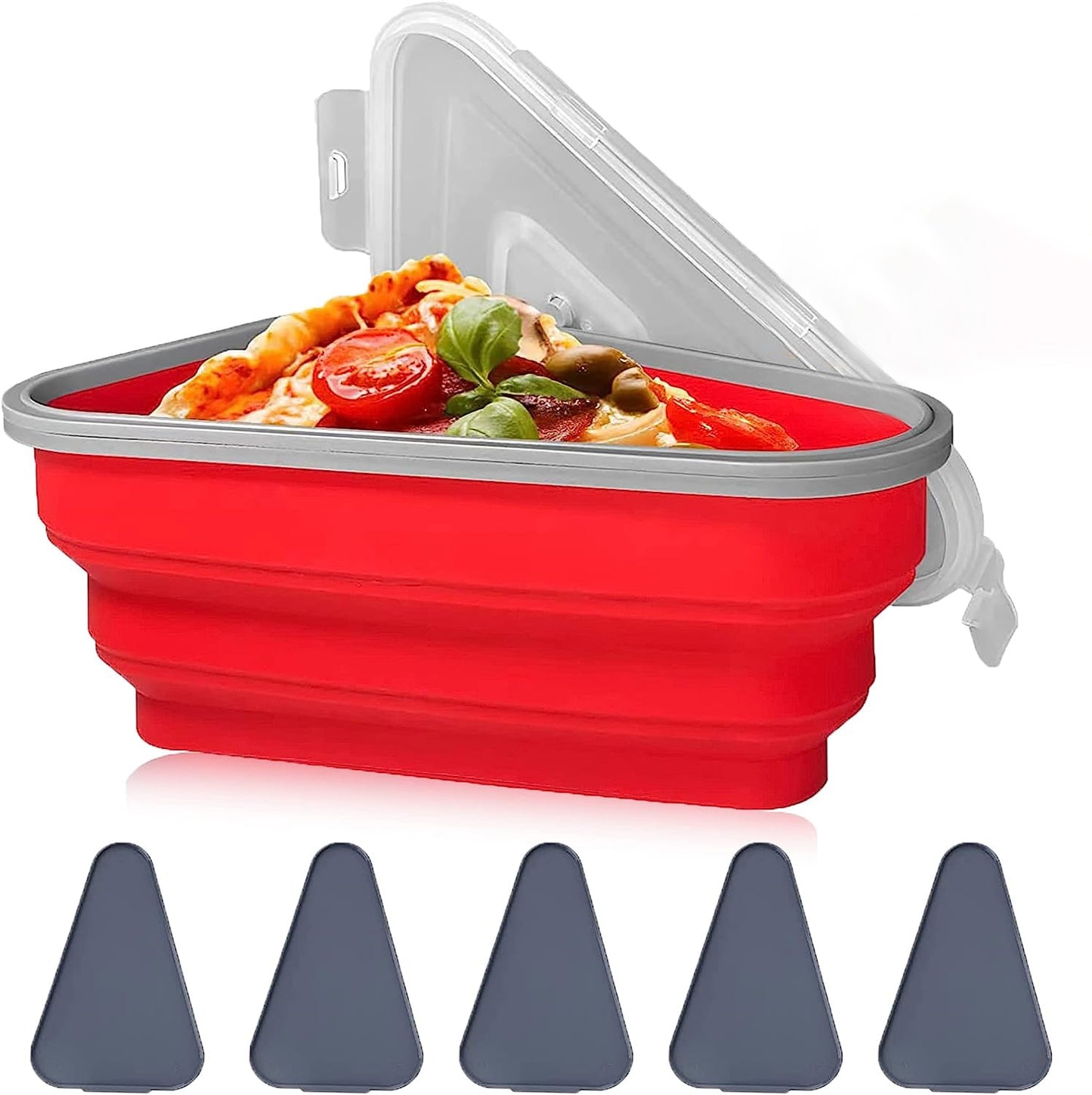 Pizza Storage Container with 5 Microwavable Trays