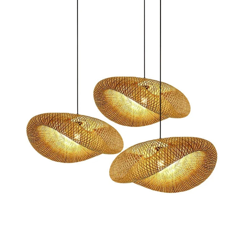 Hand-woven Bamboo Pendant Light Fixture