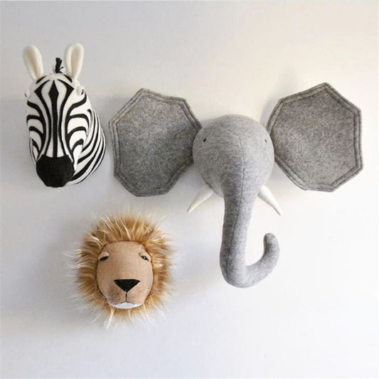 Cartoon Animal Head Hanging Wall Decor