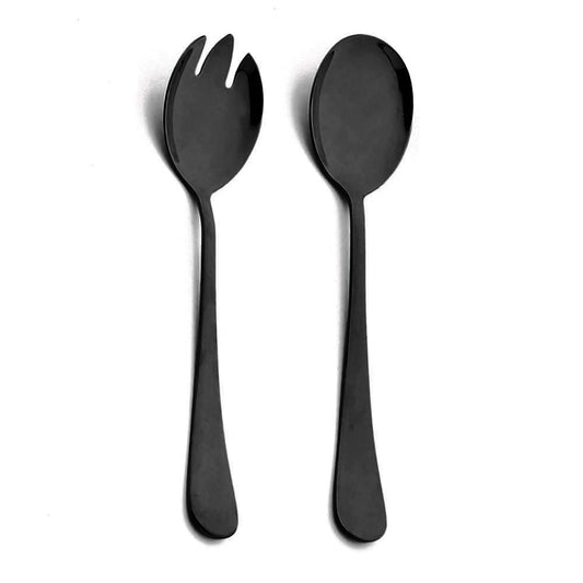 2Pcs Black Serving Utensils