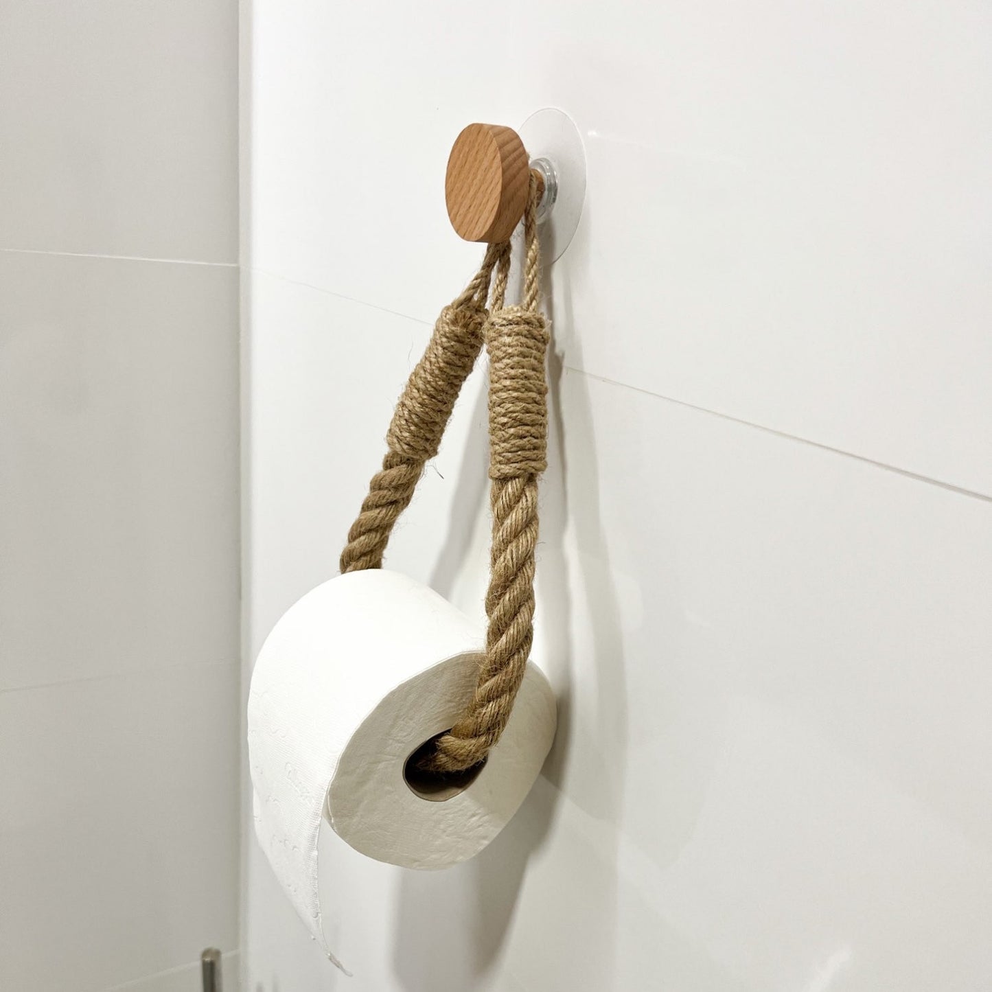 Nail-free Toilet Paper Rack With Wooden Hook