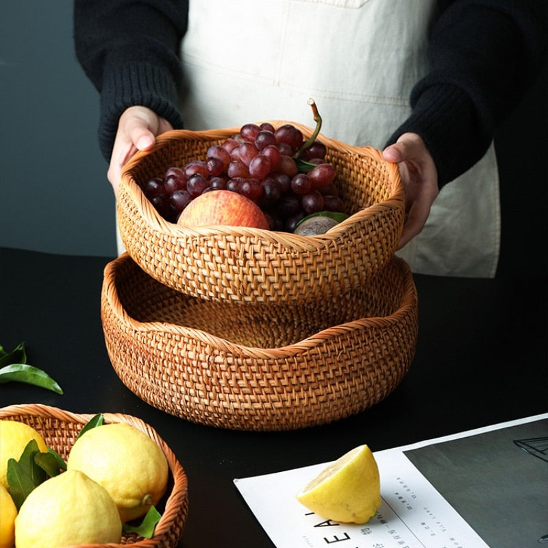 Hand-woven Wicker Storage Basket