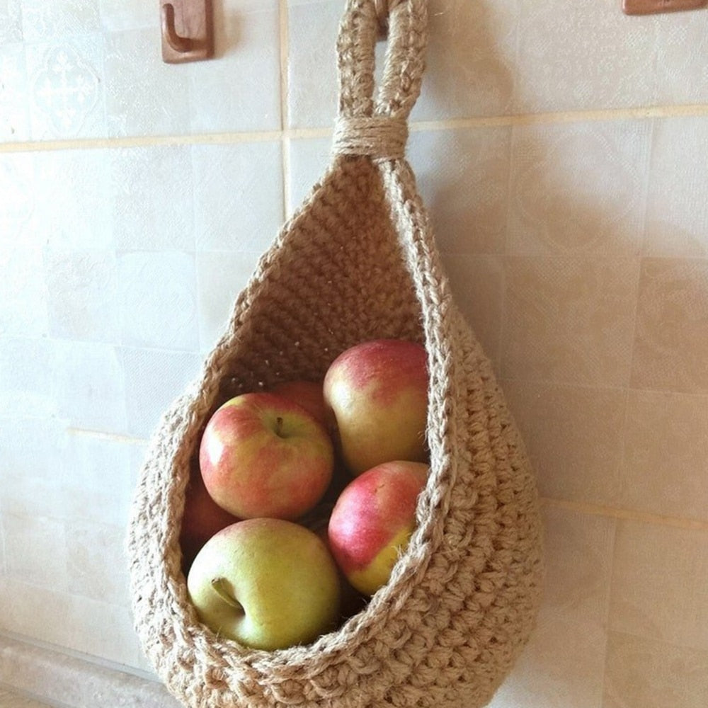 Handwoven Teardrop Wall Hanging Basket