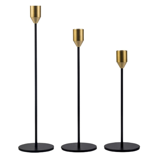 Black/Gold Metal Candle Holder